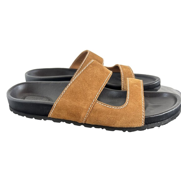 STAUD Cyprus Suede Slides Tan Color Sandals MSRP $295 New Size 42/ US 12 - Picture 3 of 8